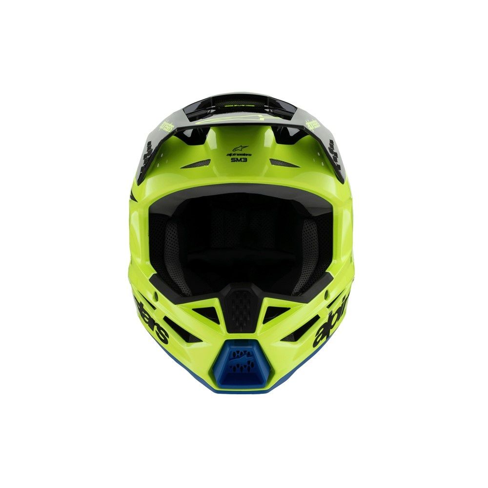Alpinestars S-M3 Youth Helmet - Radium Yellow Fluoro/Black/Blue Gloss