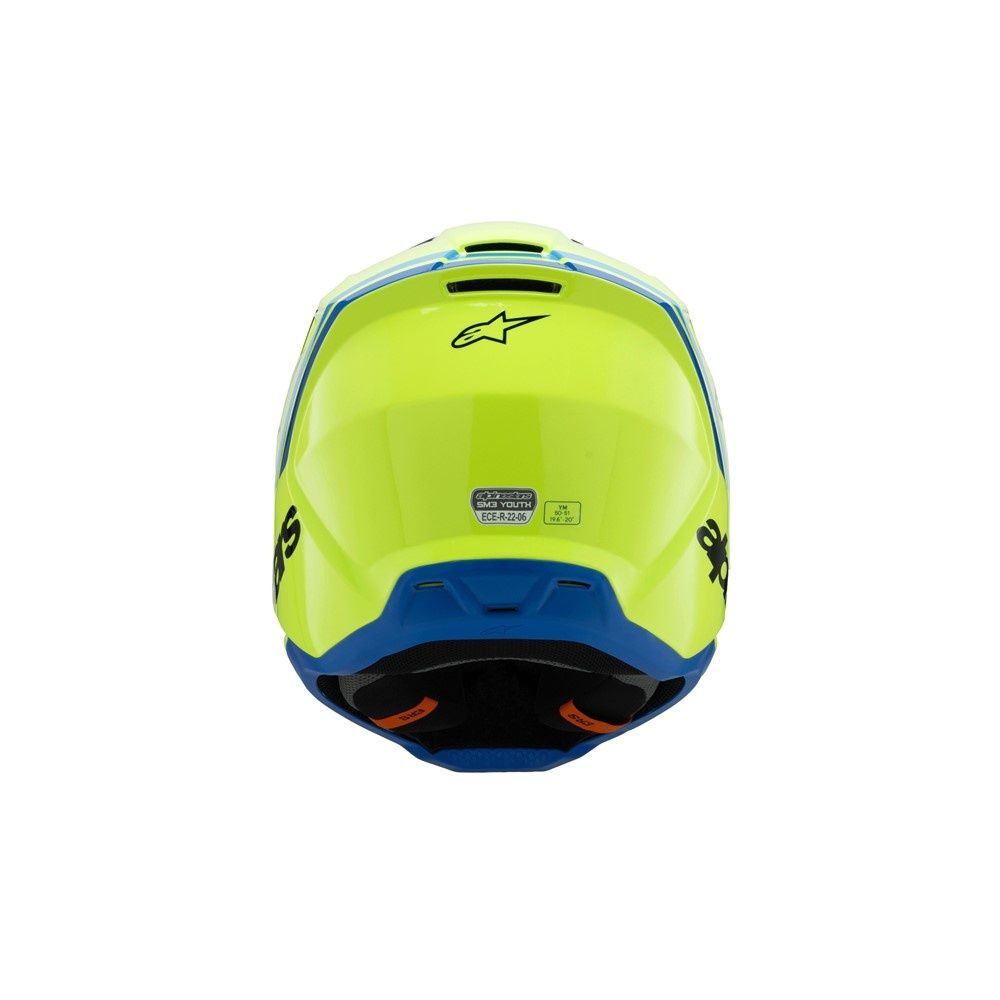 Alpinestars S-M3 Youth Helmet - Radium Yellow Fluoro/Black/Blue Gloss