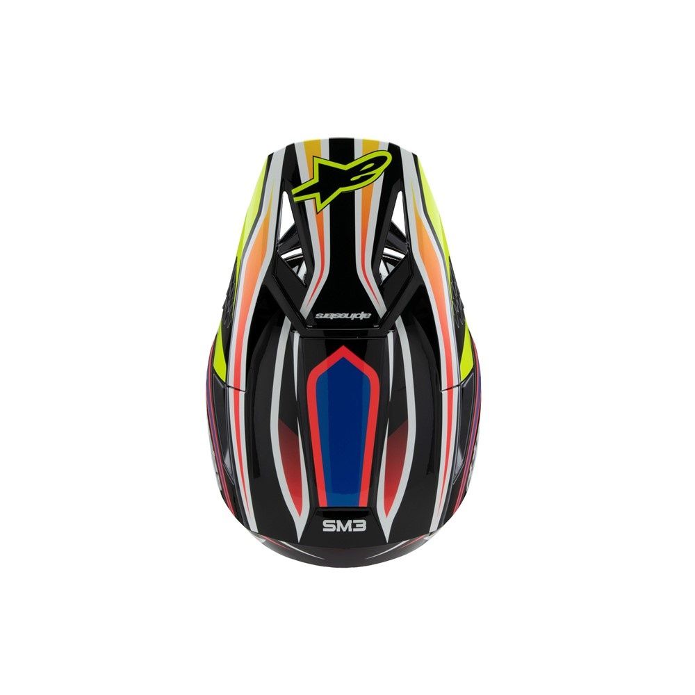 Alpinestars S-M3 Youth Helmet - Wurx Black/Yellow Fluoro/Blue/Red Gloss