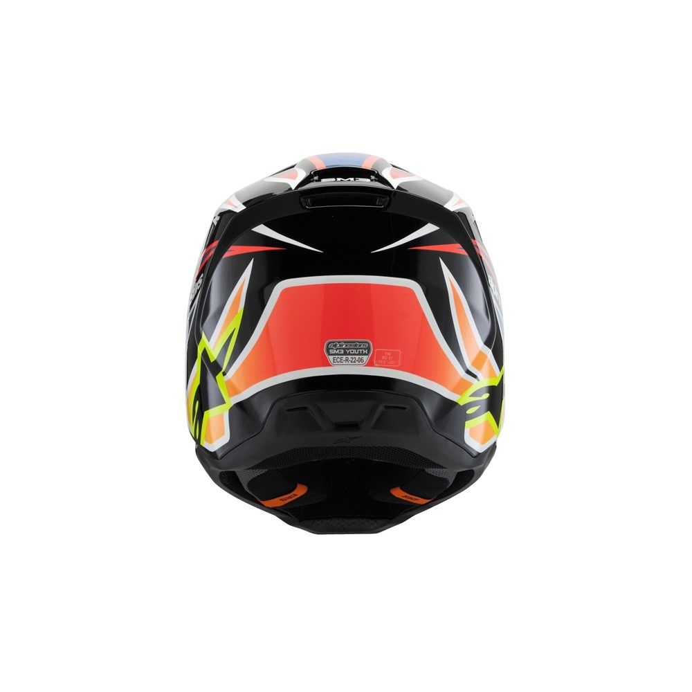 Alpinestars S-M3 Youth Helmet - Wurx Black/Yellow Fluoro/Blue/Red Gloss