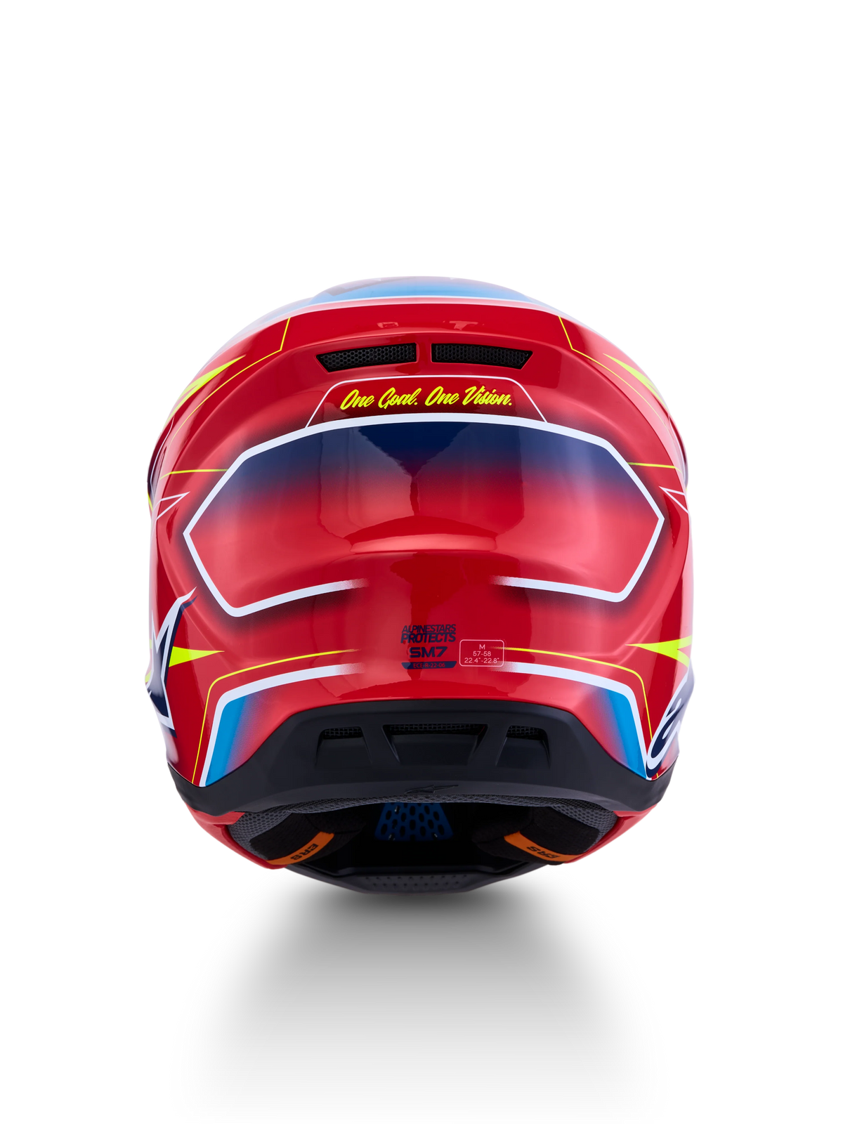 Alpinestars 2027 S-M7 Cast Helmet - Red/Yellow Fluoro/Blue Gloss