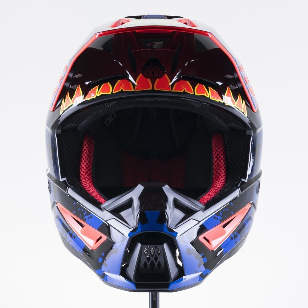 Alpinestars S-M5 Solar Flare Helmet - Black/Blue/Red Fluoro