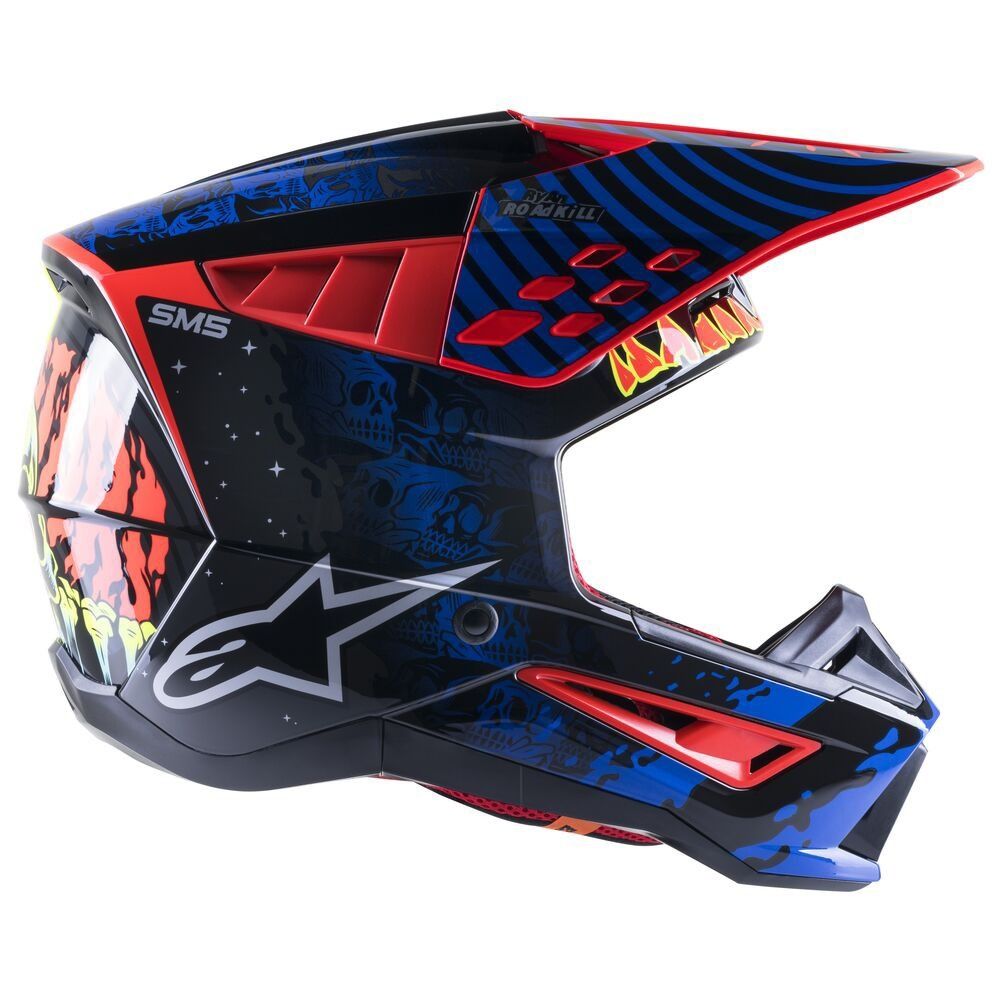 Alpinestars S-M5 Solar Flare Helmet - Black/Blue/Red Fluoro