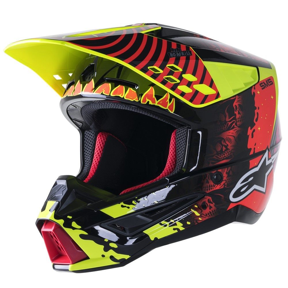 Alpinestars S-M5 Solar Flare Helmet - Black/Red Fluoro/Yellow Fluoro