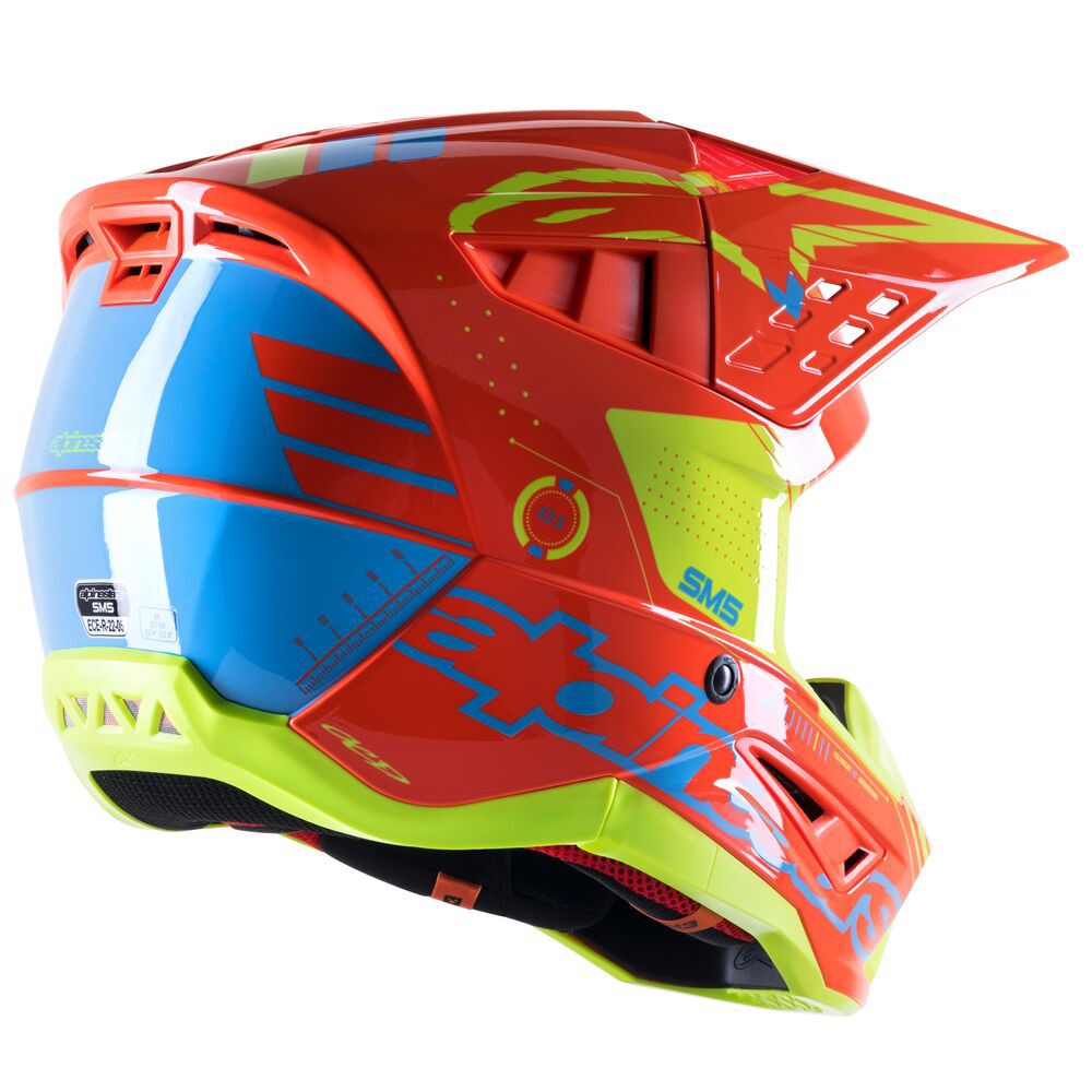 S-M5 Action Helmet Orange Fluoro/Cyan/Yellow Fluoro
