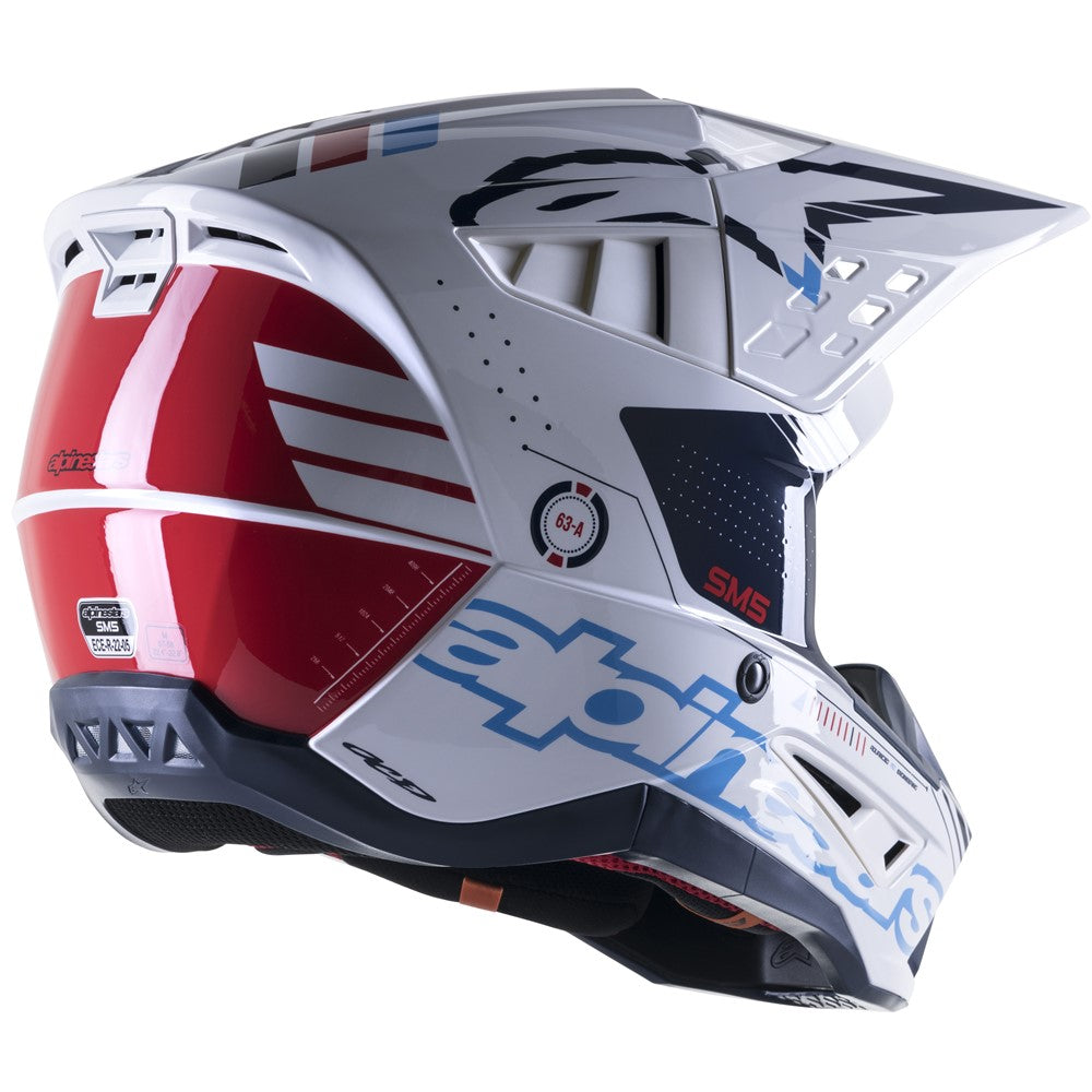S-M5 Action Helmet White/Cyan/Dark Blue