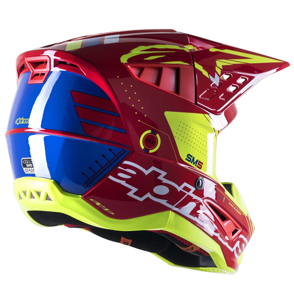S-M5 Action Helmet Bright Red/White/Yellow Fluoro