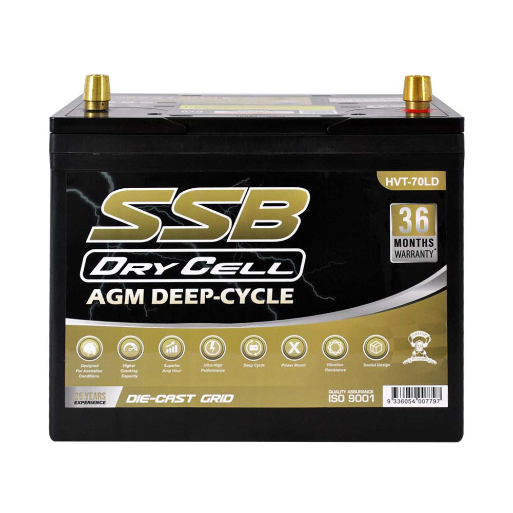 HVT-70LD AGM Dry Cell Battery 12V 85Ah 620CCA – SSB HVT High Performance