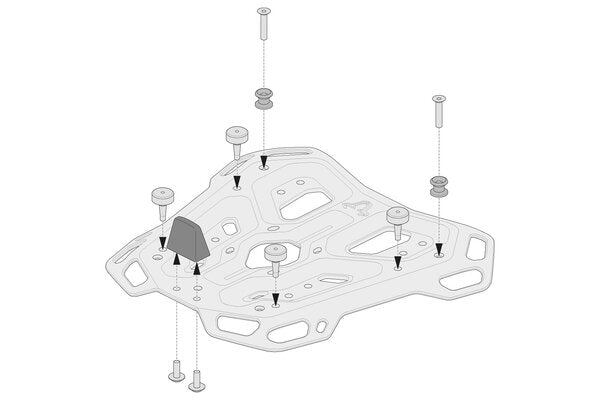SW MOTECH ADVENTURE RACK ADAPTER KIT FOR TOP CASE GIVI MONOKEY