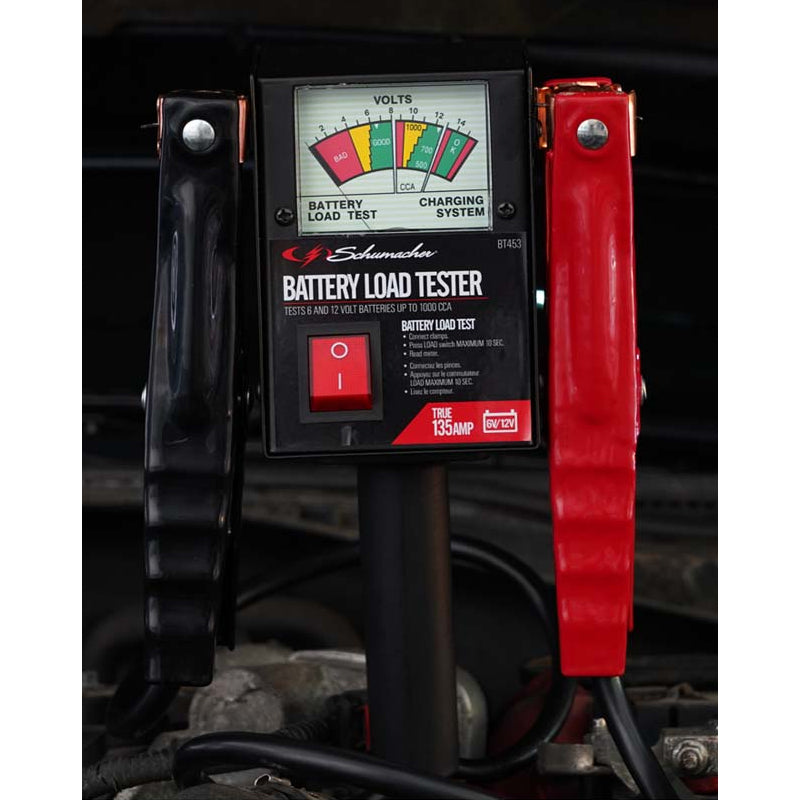 SCHUMACHER BATTERY LOAD TESTER WITH CLAMPS 135A BT453