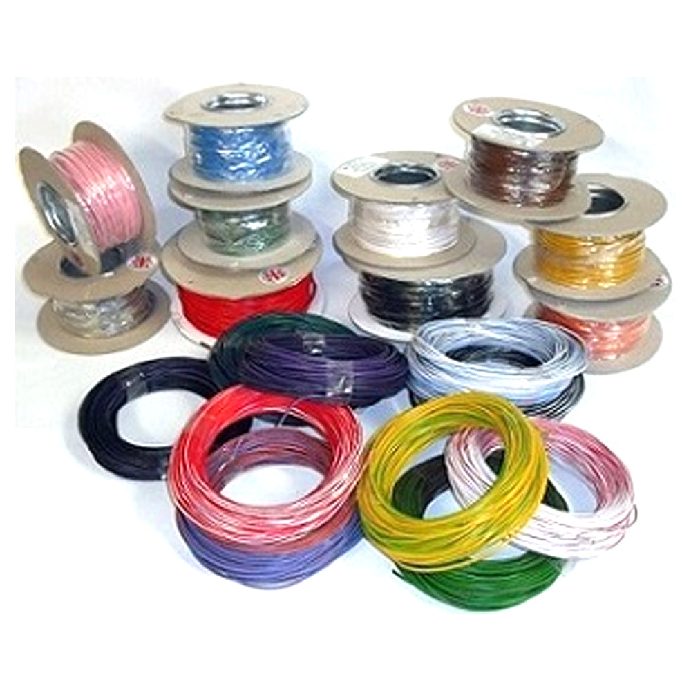 BIKER'S TOOLBOX TRACE WIRE 1MM WHITE/RED PER METRE