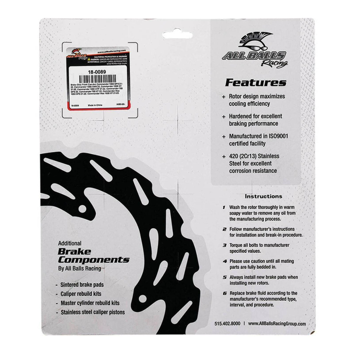 Brake Disc Front / Rear – 18-0089