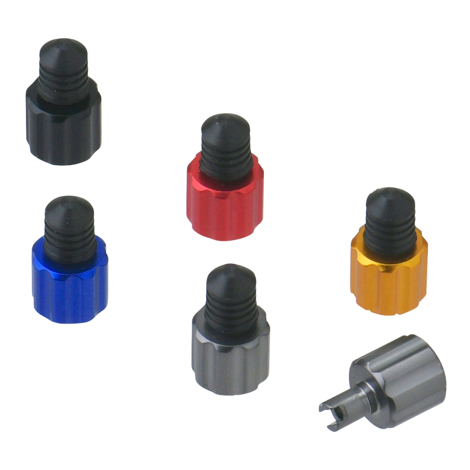 DRC AIRVALVE CAP W/VALVE WRENCH 2PCS TI-COLOUR