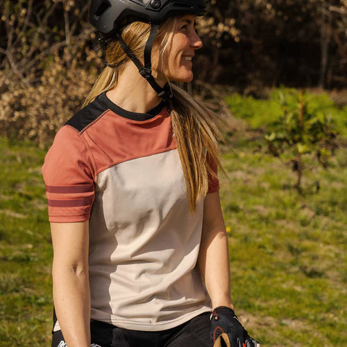 Womens Sidewinder S/S Jersey - Mauve/Cream