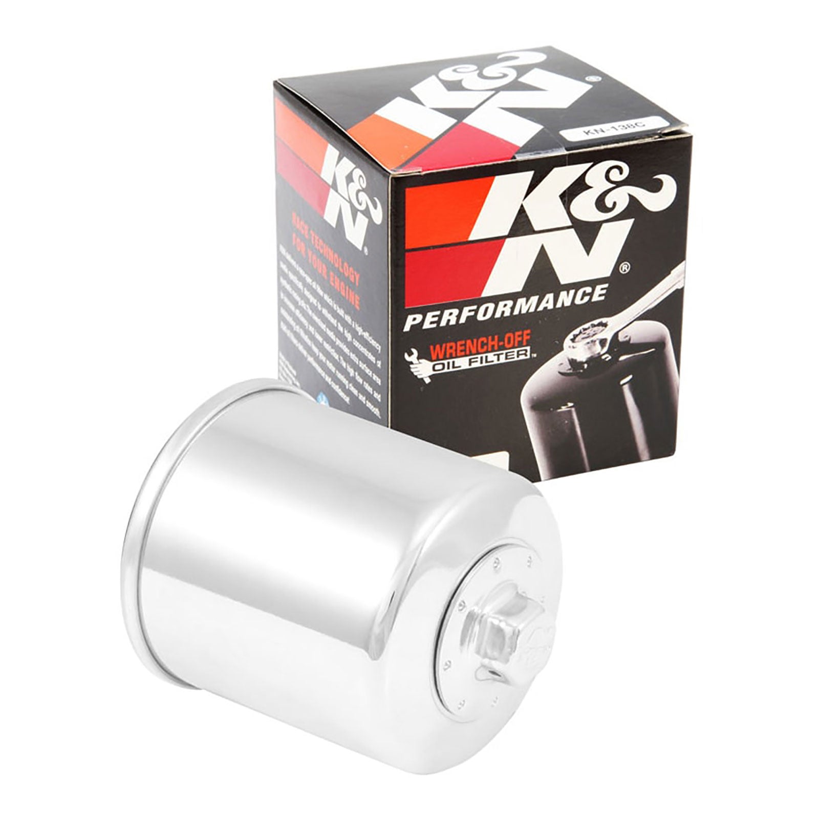 K&N Oil Filter - Chrome (HF138)