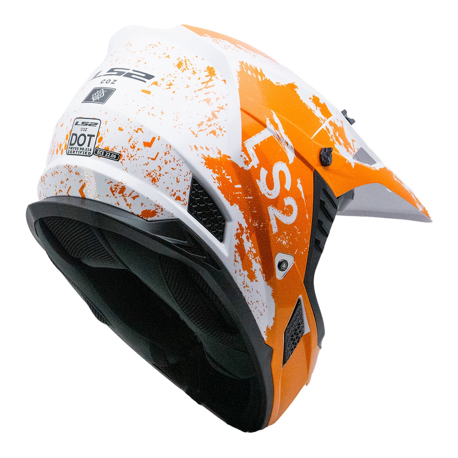 LS2 MX706 COZ Hyde Helmet - Orange / White 06