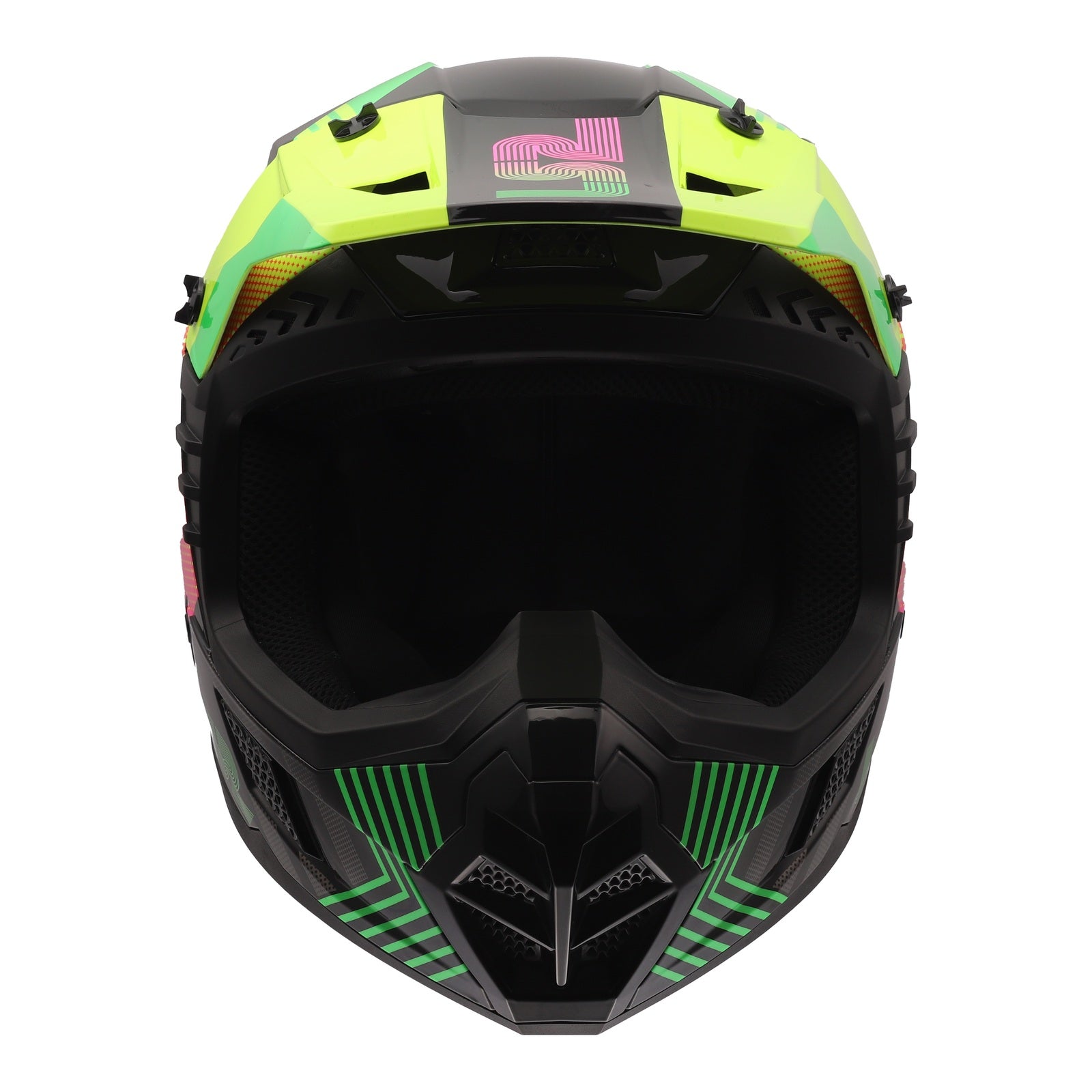 LS2 MX706J COZ Junior Helmet - Chromatic Black / Hi-Vis Pink 06