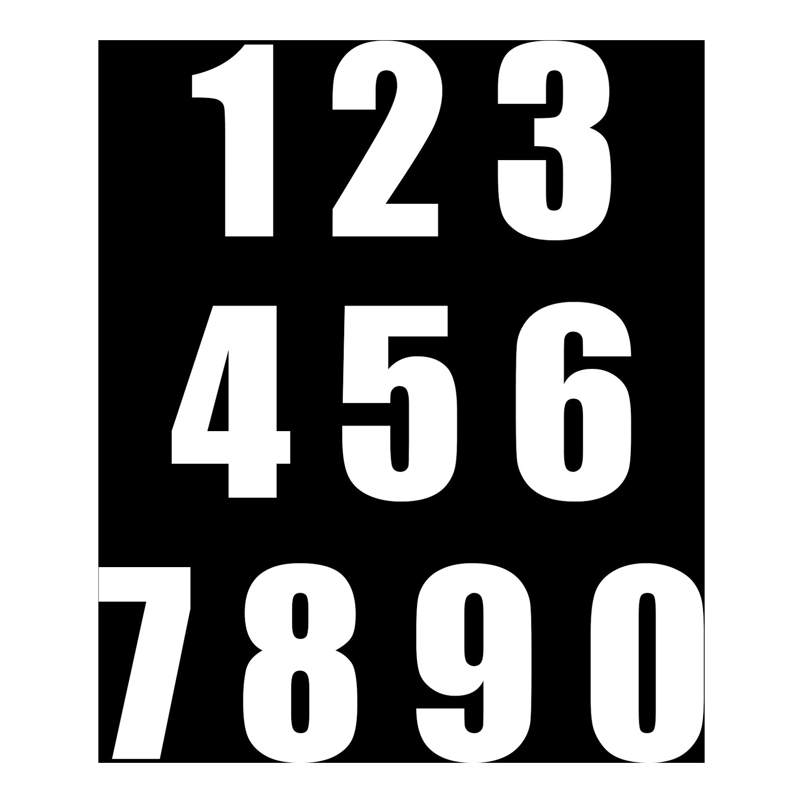 Whites Race Number - White #1 (10 Pack)
