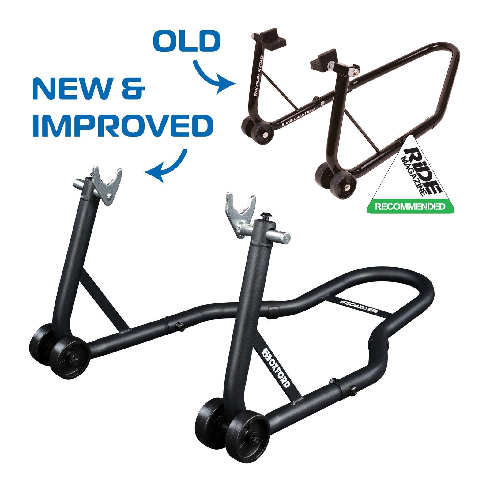Oxford Black Rear Paddock Stand (Comes with V Hooks)