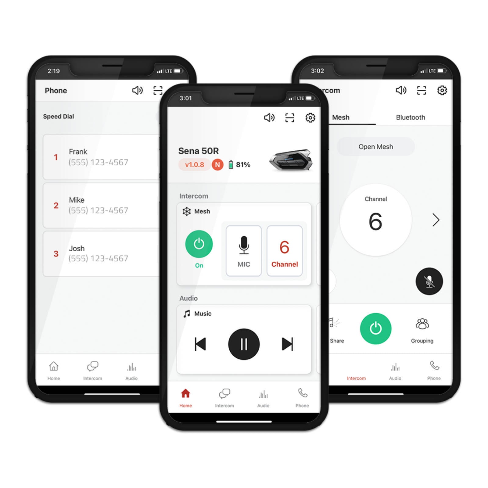 Sena 50R Low Profile Intercom System with Sound by Harman Kardon (Dual Kit)