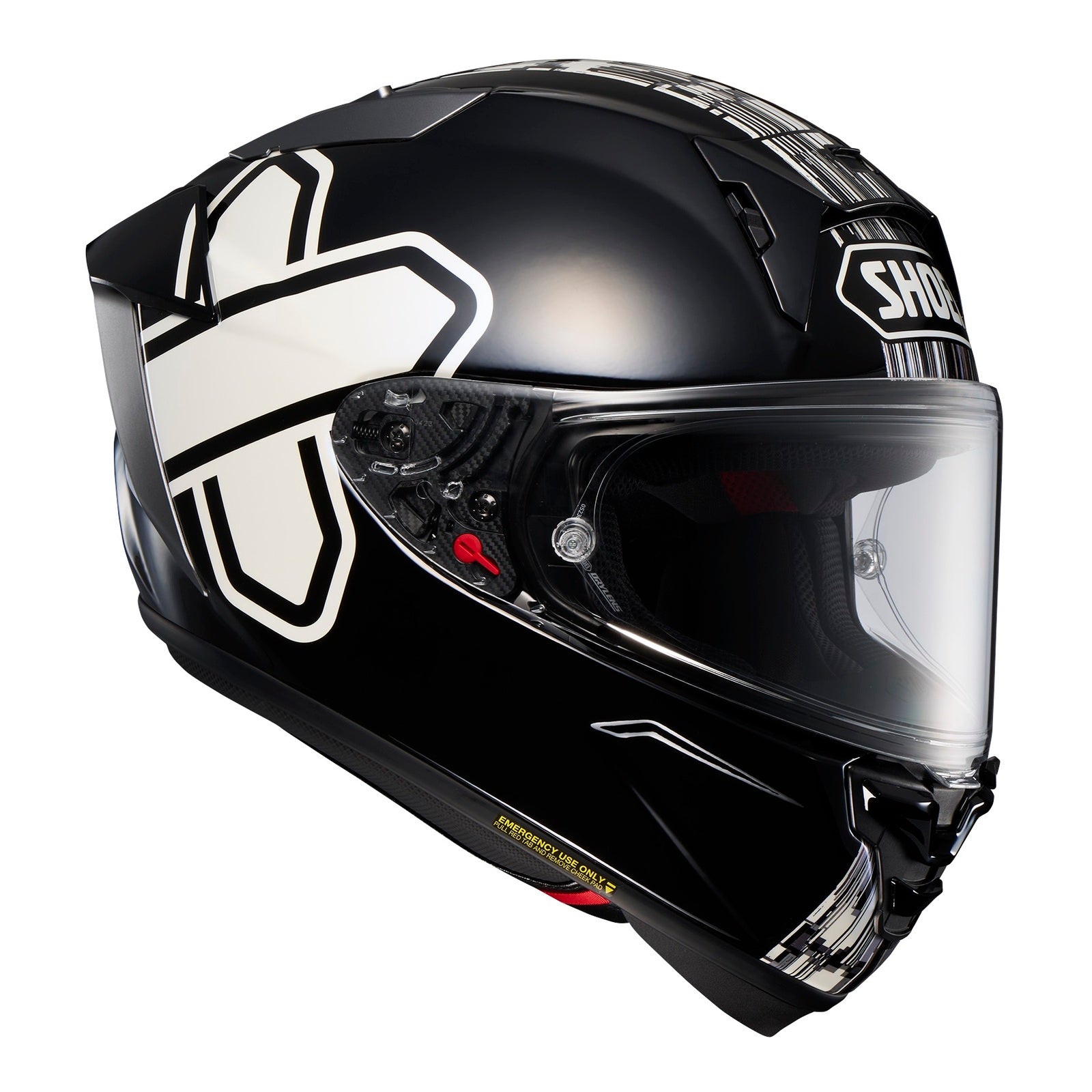 Shoei X-SPR Pro Helmet Cross Logo TC5 - Black / White – DR MOTO