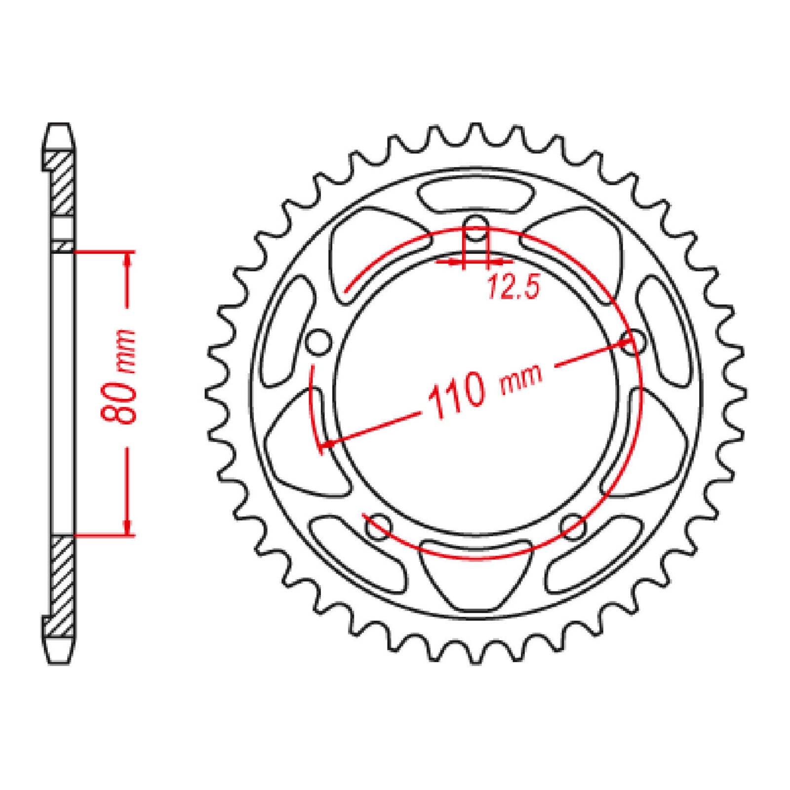 MTX 2012 Steel Rear Sprocket #520