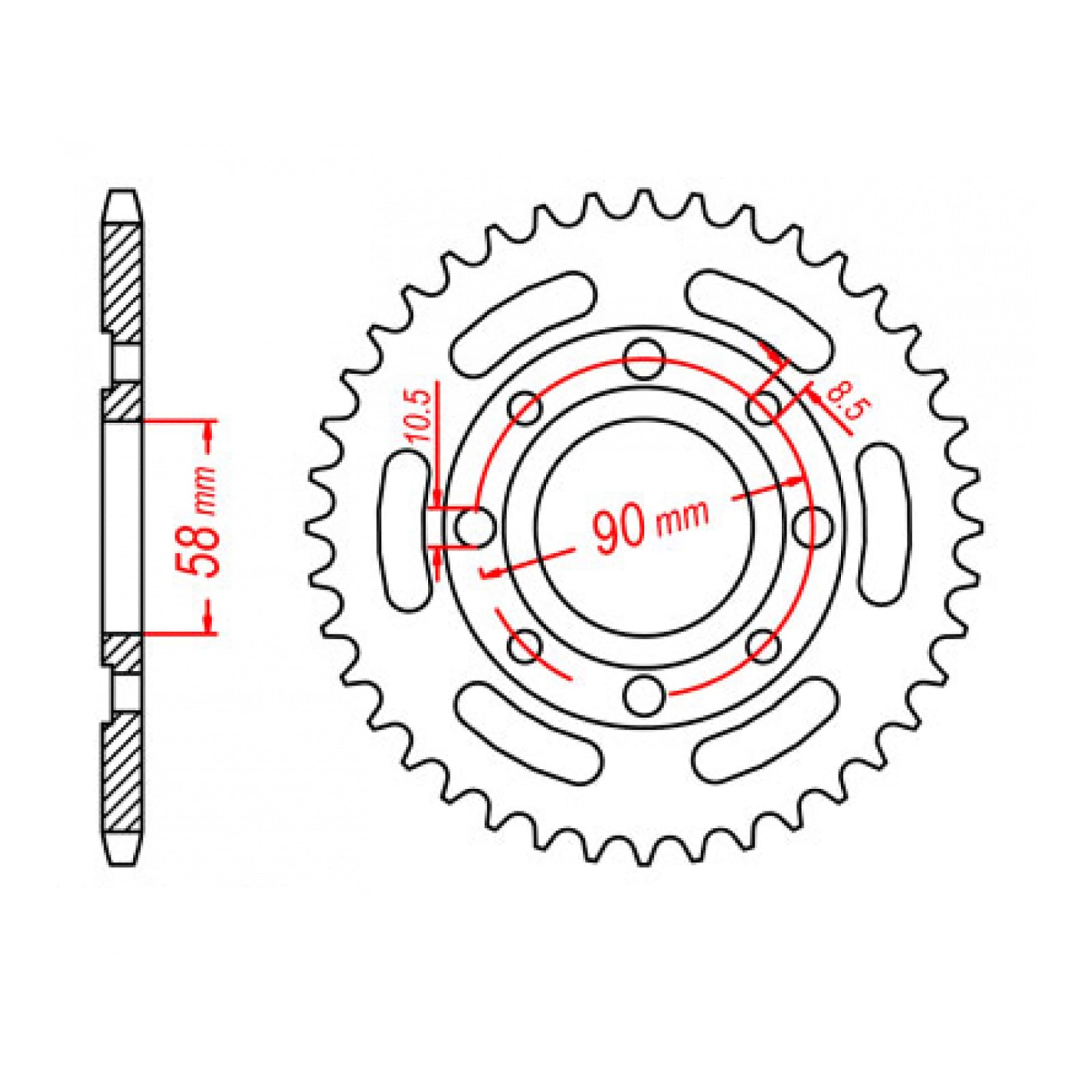 MTX 279 (3) Steel Rear Sprocket #520