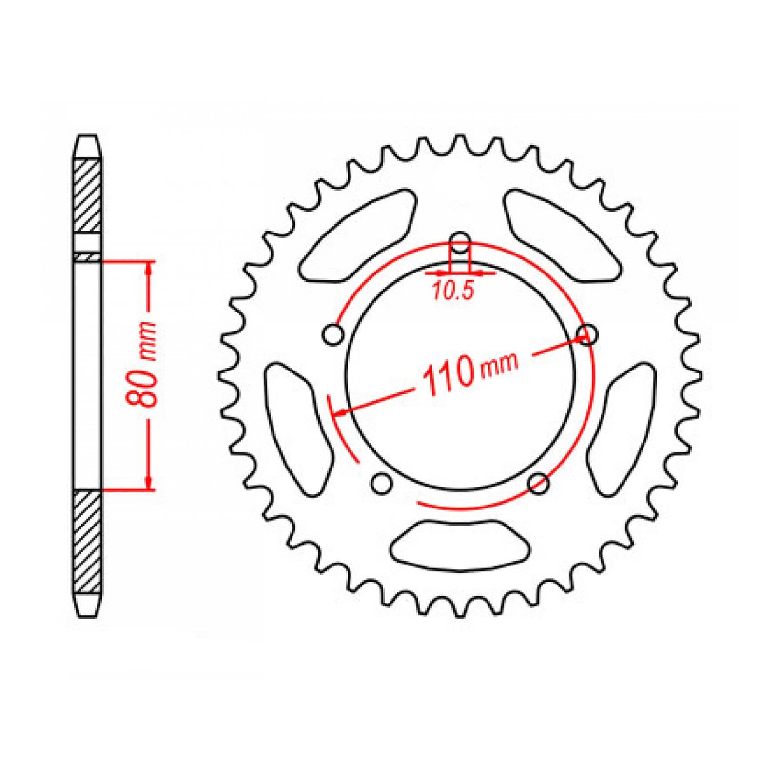 MTX 1075 Steel Rear Sprocket #520