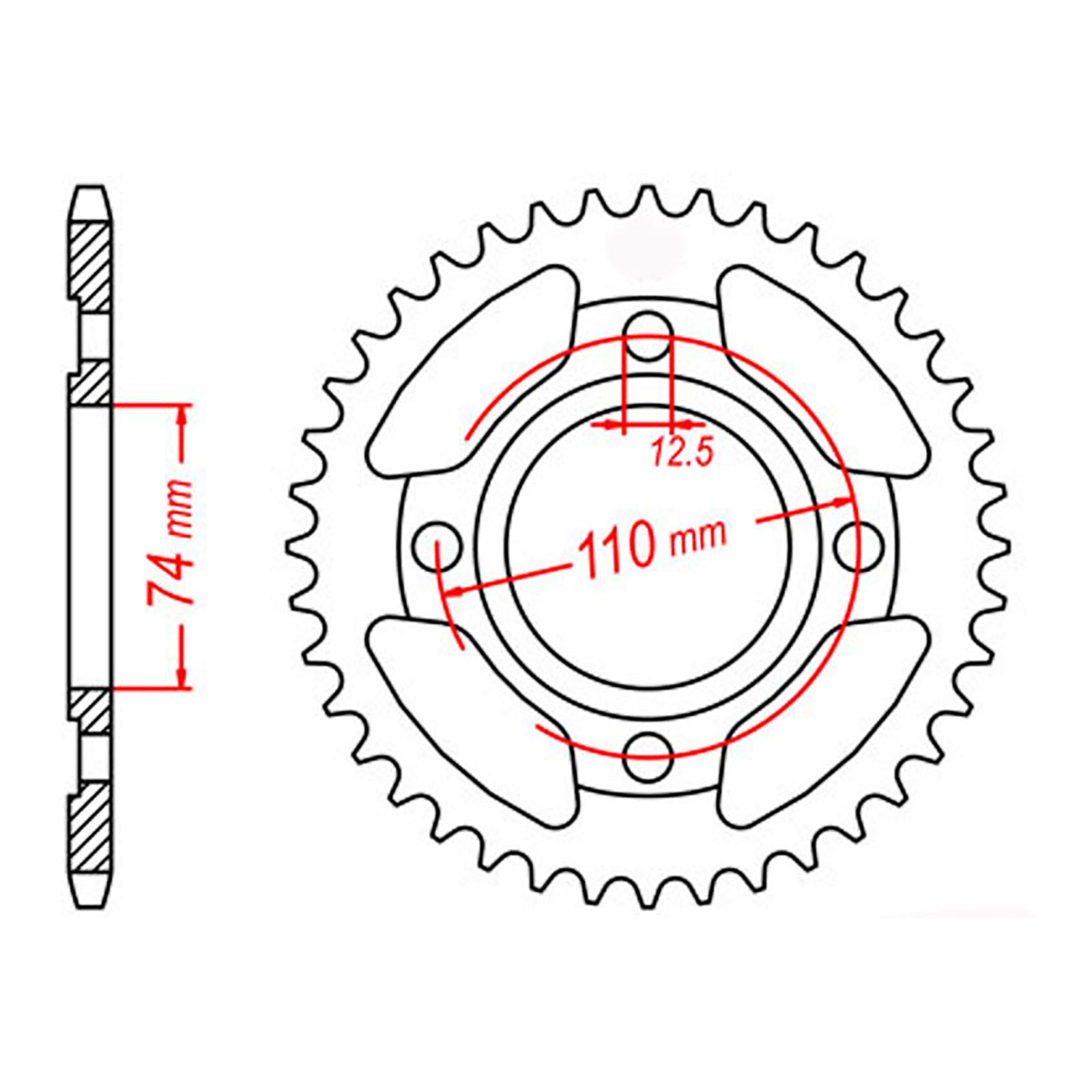 MTX 854 Steel Rear Sprocket #530