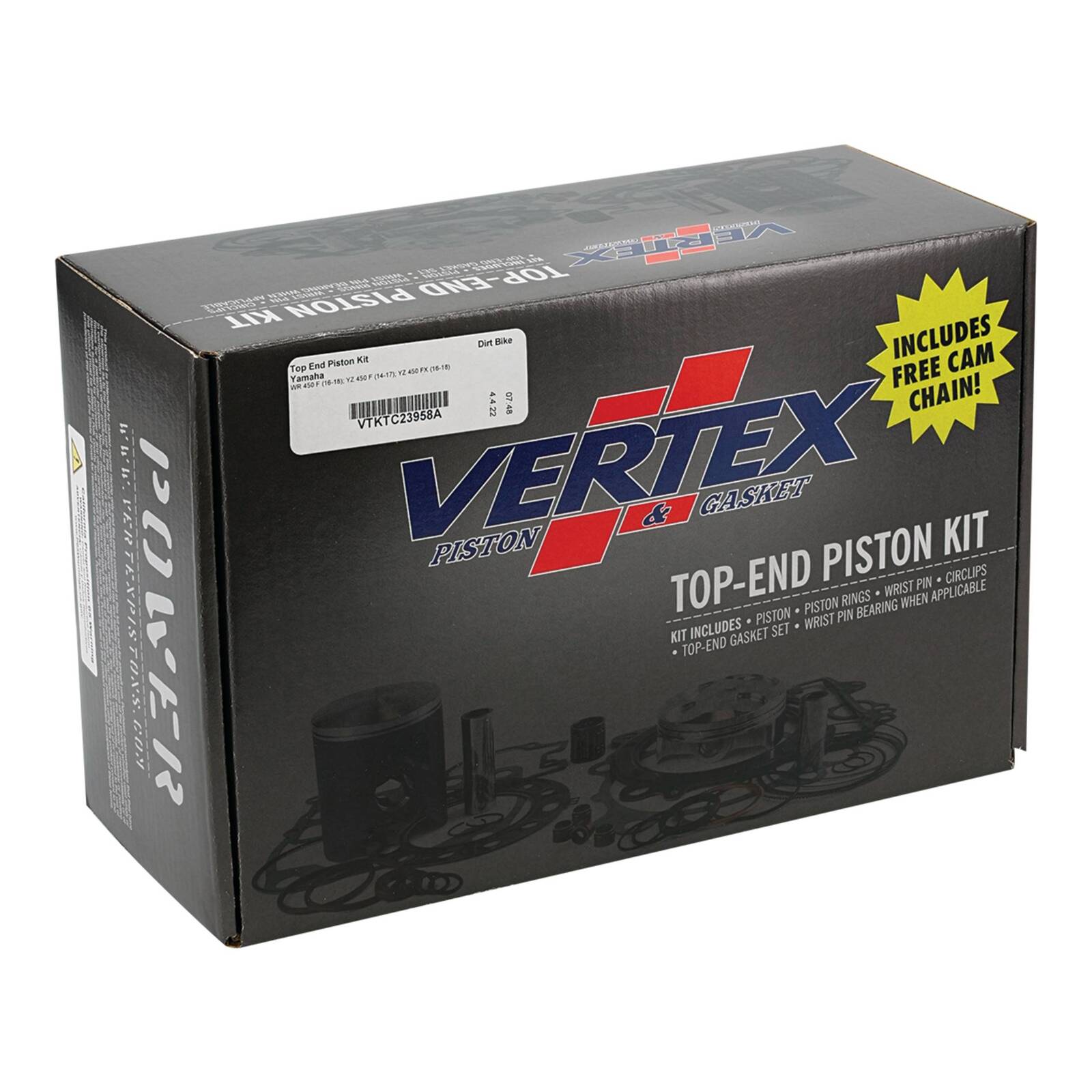 TOP END PISTON KIT VERTEX 96.94MM YAMAHA WR450F 16-18 YZ450F 14-17
