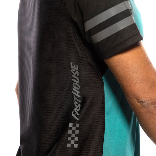 Womens Sidewinder S/S Jersey - Black/Teal