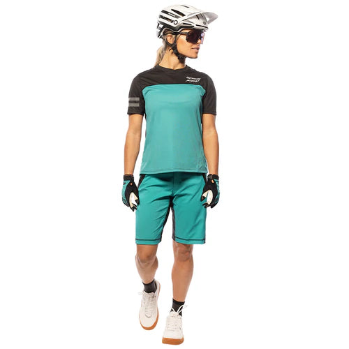 Womens Sidewinder S/S Jersey - Black/Teal