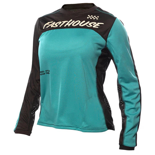 Womens Mercury L/S Jersey - Black/Teal