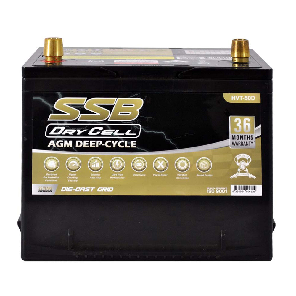 HVT-50D AGM Dry Cell Battery 12V 60Ah 600CCA – SSB HVT High Performance