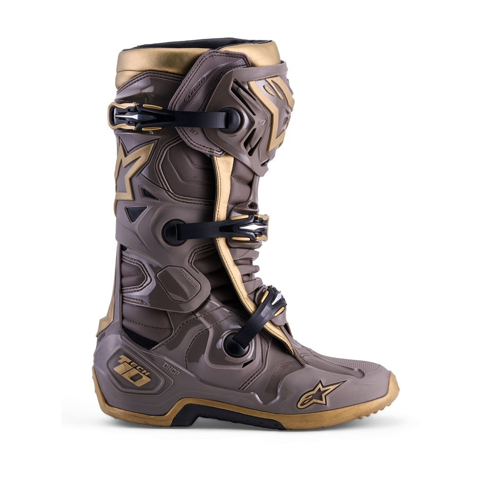 Alpinestars Tech-10 Mx Boots Limited Edition  - Air Gold Earth Brown