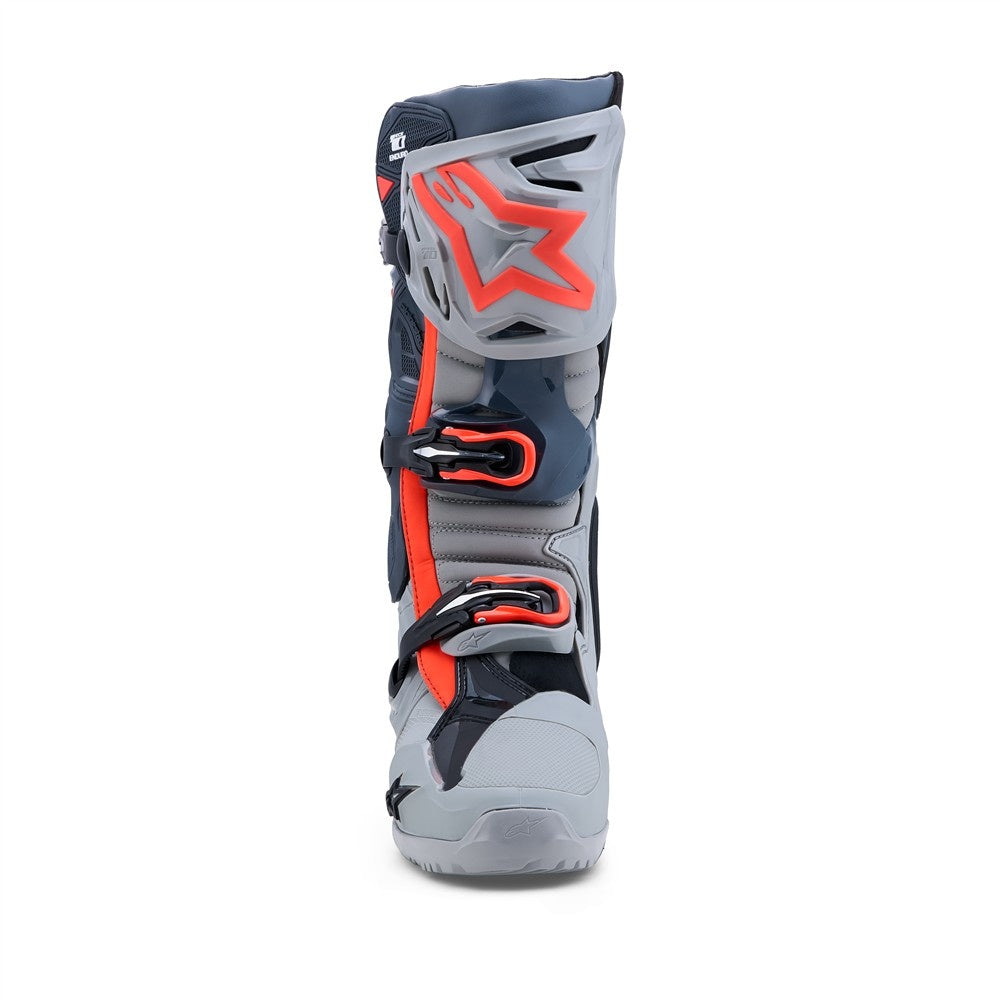 Alpinestars Tech-10 Enduro Boots - Mid Gray/Dark Gray/Red Fluoro
