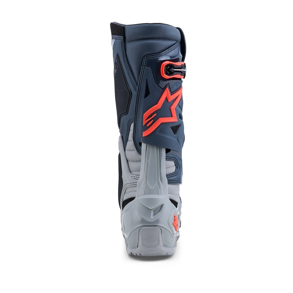 Alpinestars Tech-10 Enduro Boots - Mid Gray/Dark Gray/Red Fluoro