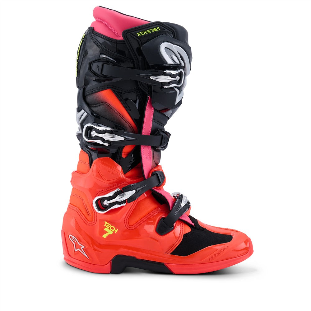 Alpinestars Tech-7 Black/Red Fluoro/Pink Fluoro