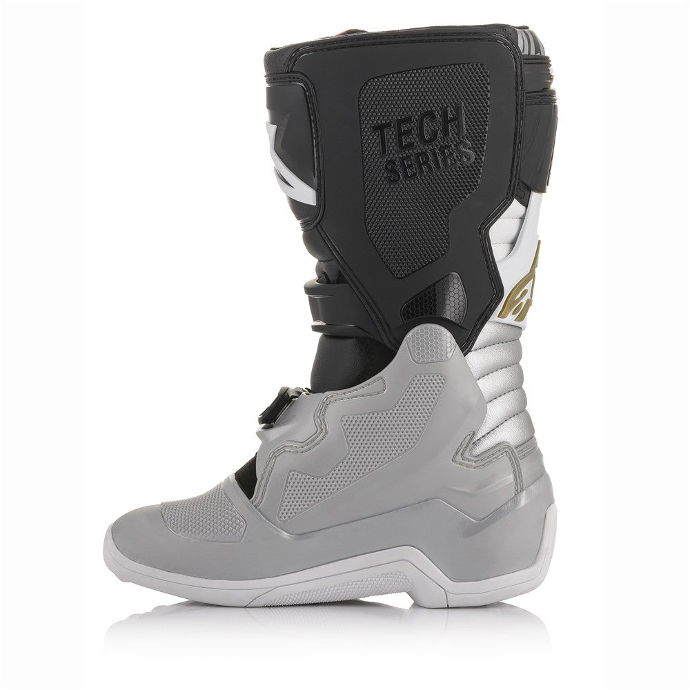 Alpinestars Tech-7S Boots (Youth) - Black/Silver/White/Gold