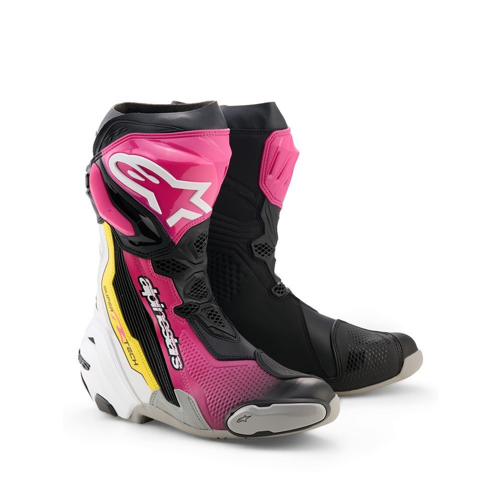Alpinestars Supertech R Boots Black/Magenta/White/Yellow Fluoro