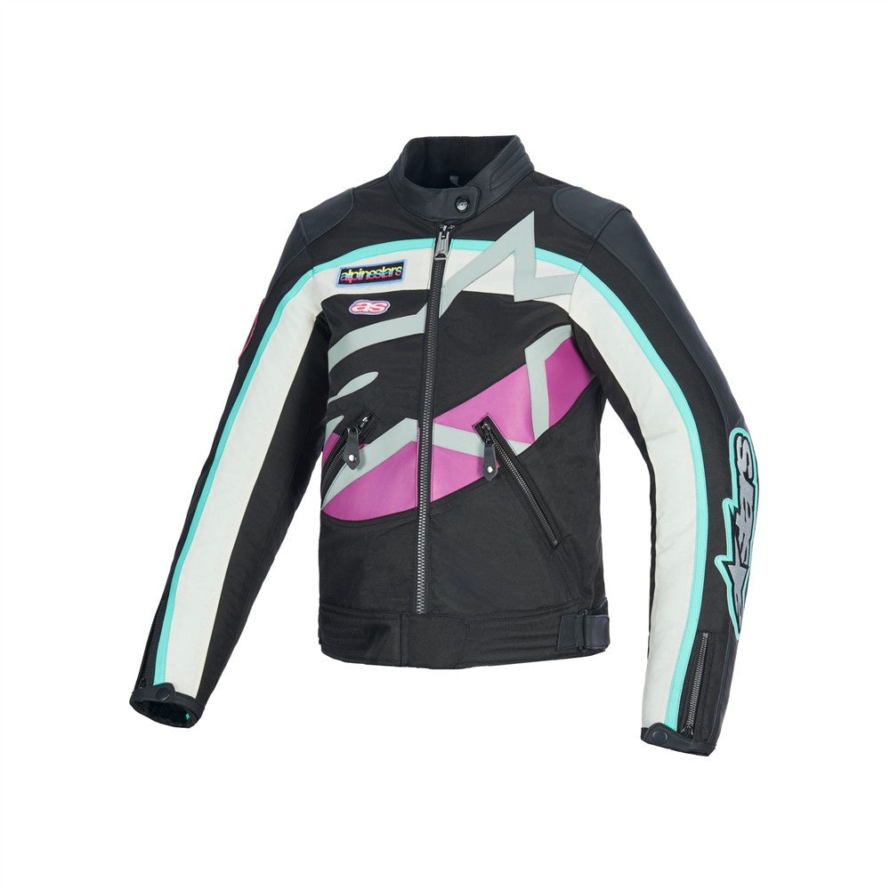 Alpinestars Idles Women’s Riding Jacket -  Black/Off White/Purple