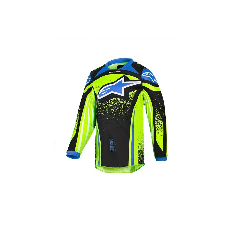 Alpinestars 2026 Racer Nomur Kids Mx Jersey - Dark Navy/Yellow Fluoro/UCLA Blue