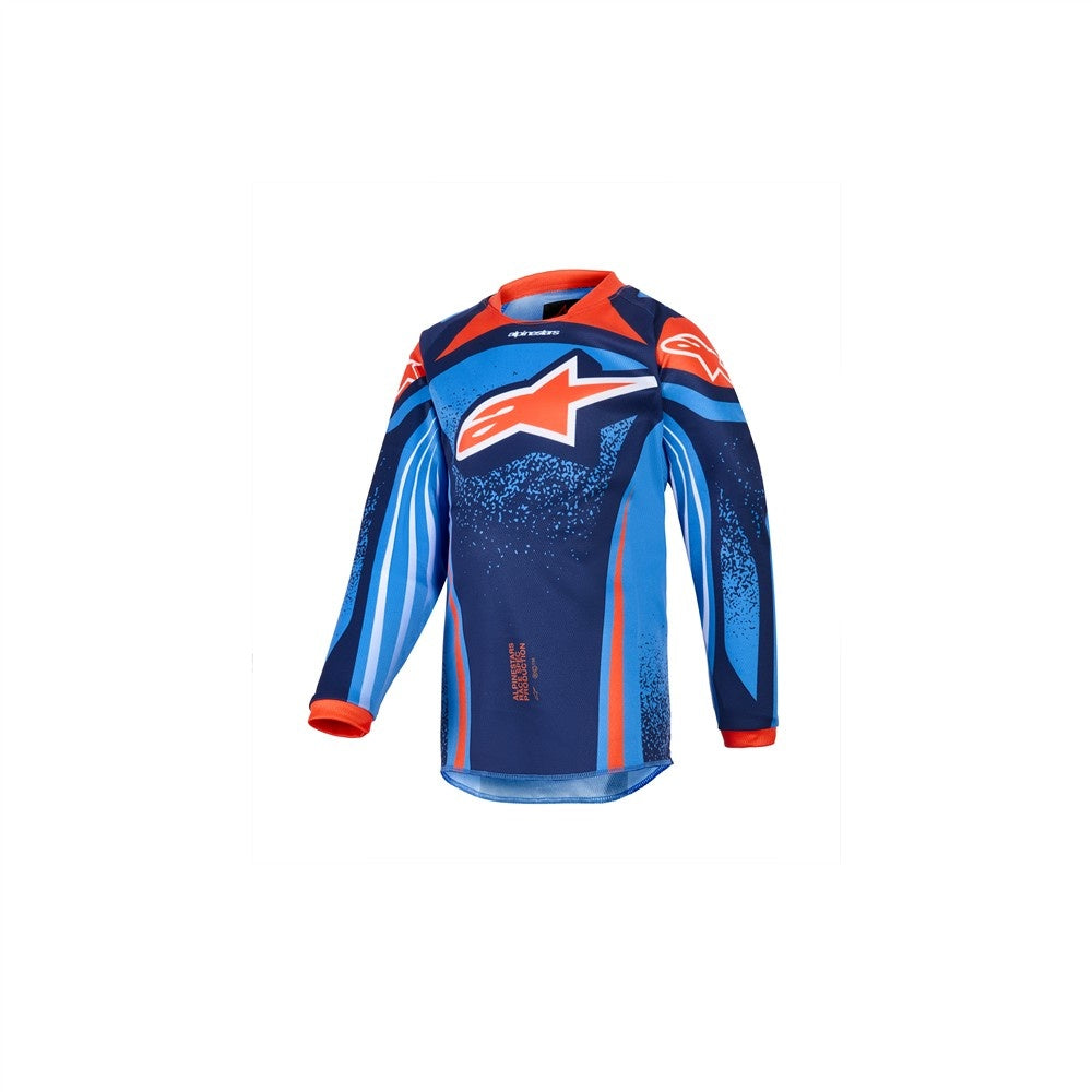 Alpinestars 2026 Racer Nomur Kids Mx Jersey - Dark Navy/Orange/UCLA Blue