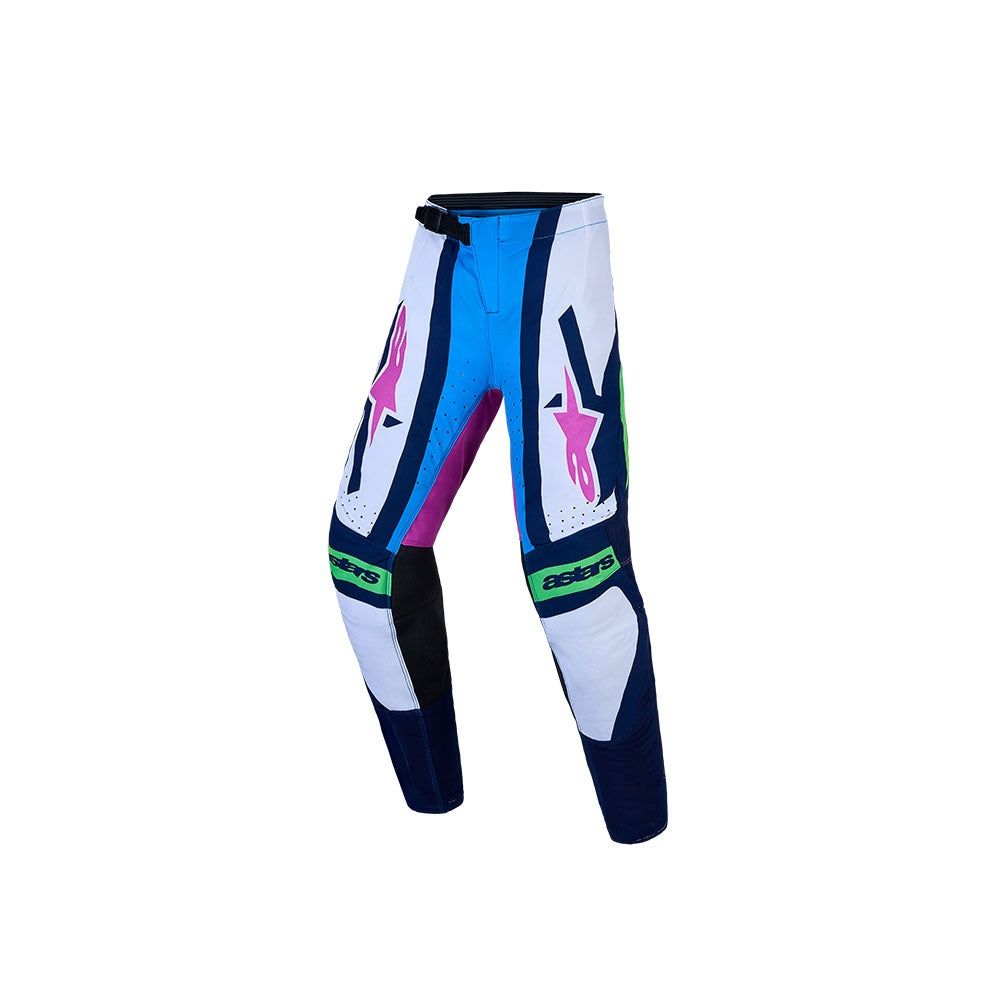Alpinestars Youth Supertech Maven Pants - White/Blithe Blue/Green Fluoro