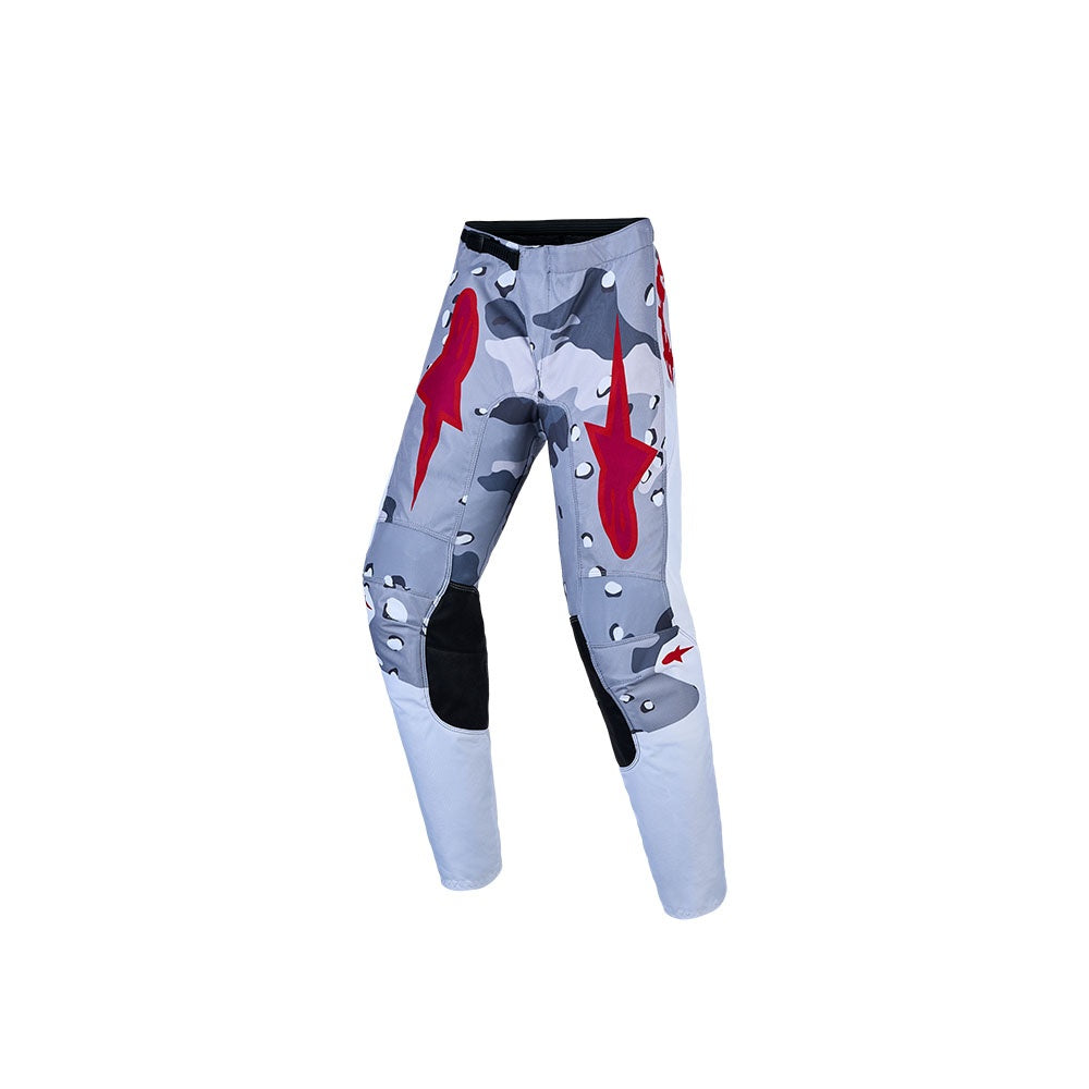 Alpinestars 2027 Youth Fluid Lone Pants Gray Camo/White/Fire Red