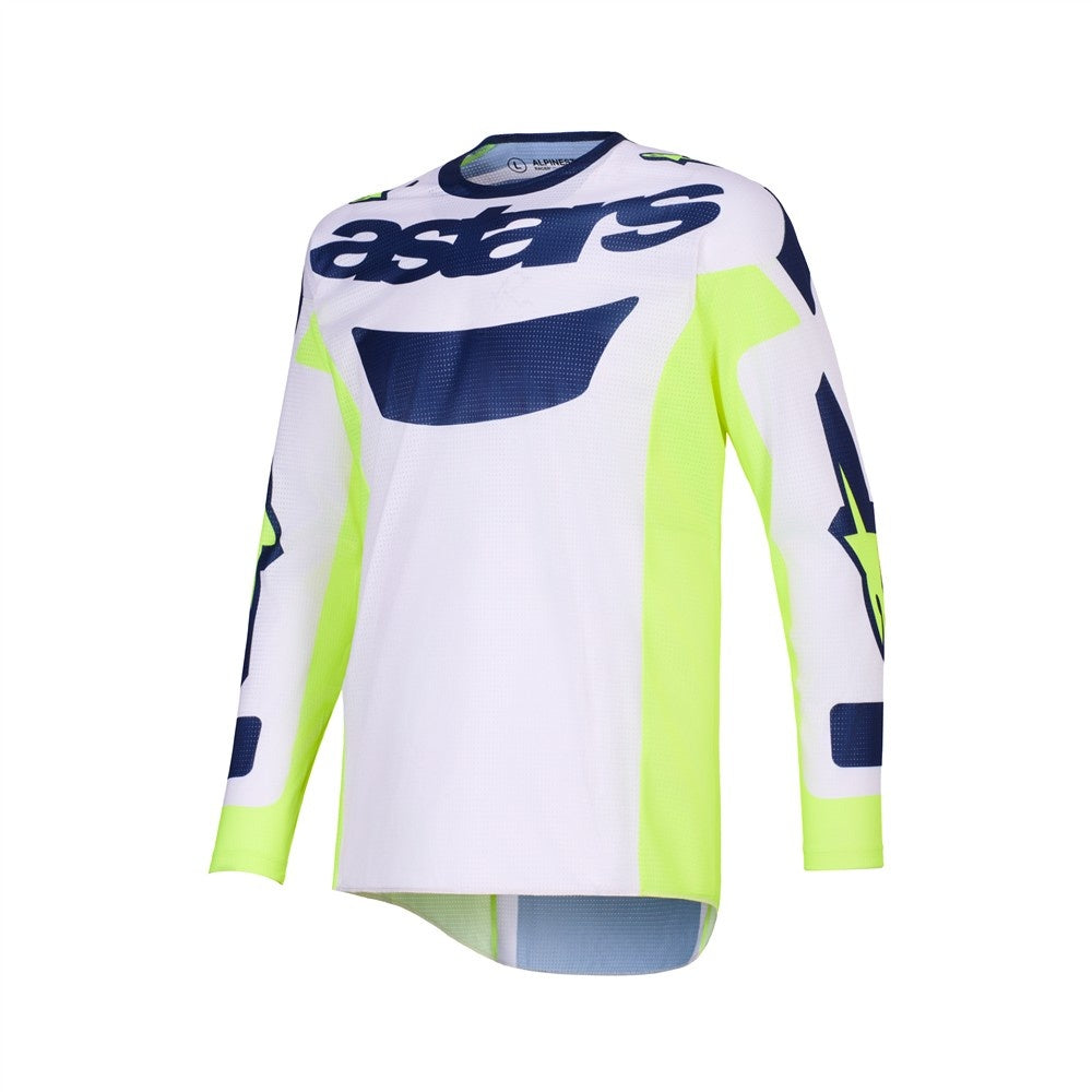 Alpinestars 2026 Racer Air Riway Jersey -  Light Gray/Yellow Fluoro/Blue