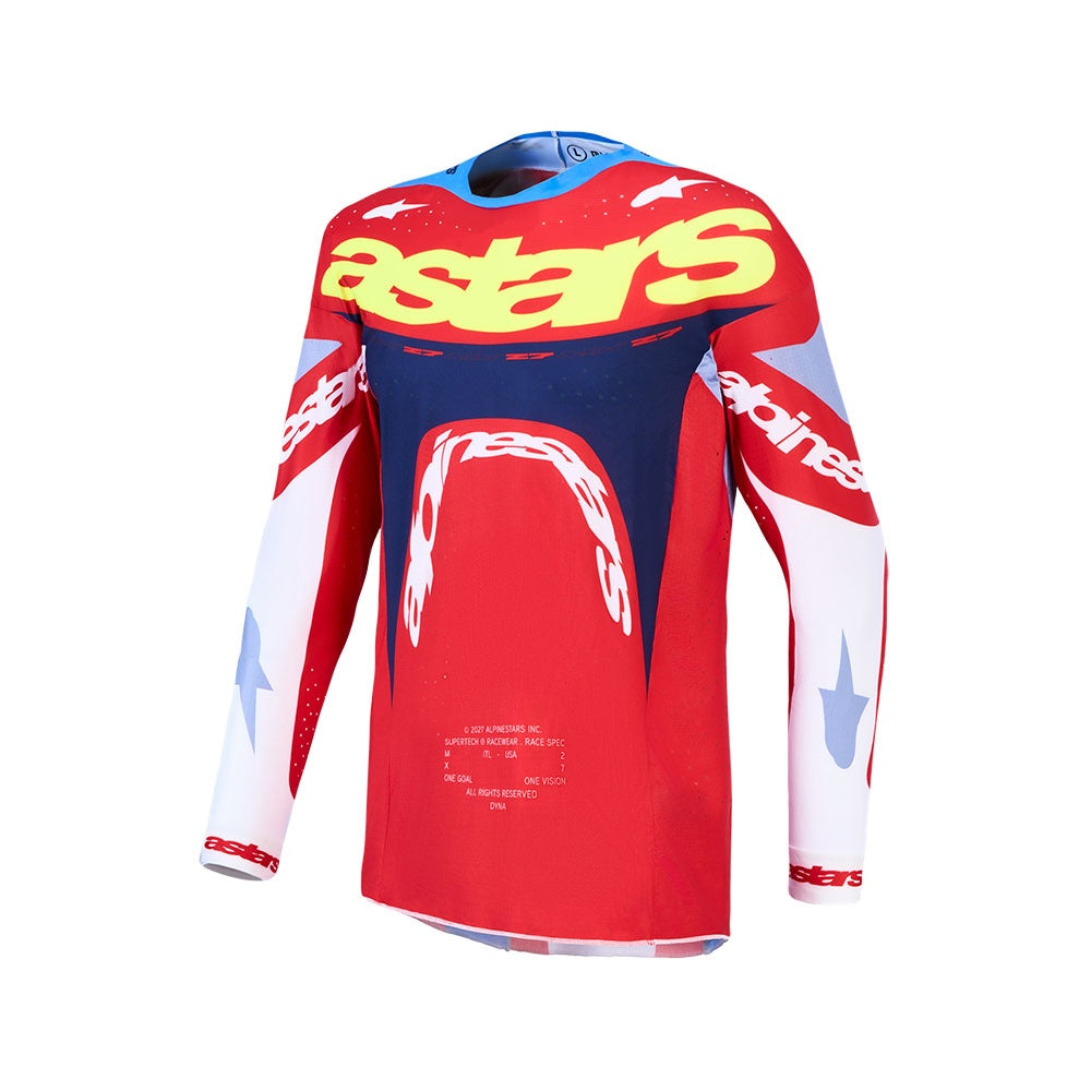 Alpinestars 2027 Supertech Dyna Jersey Fire Red/White/Navy/Blue