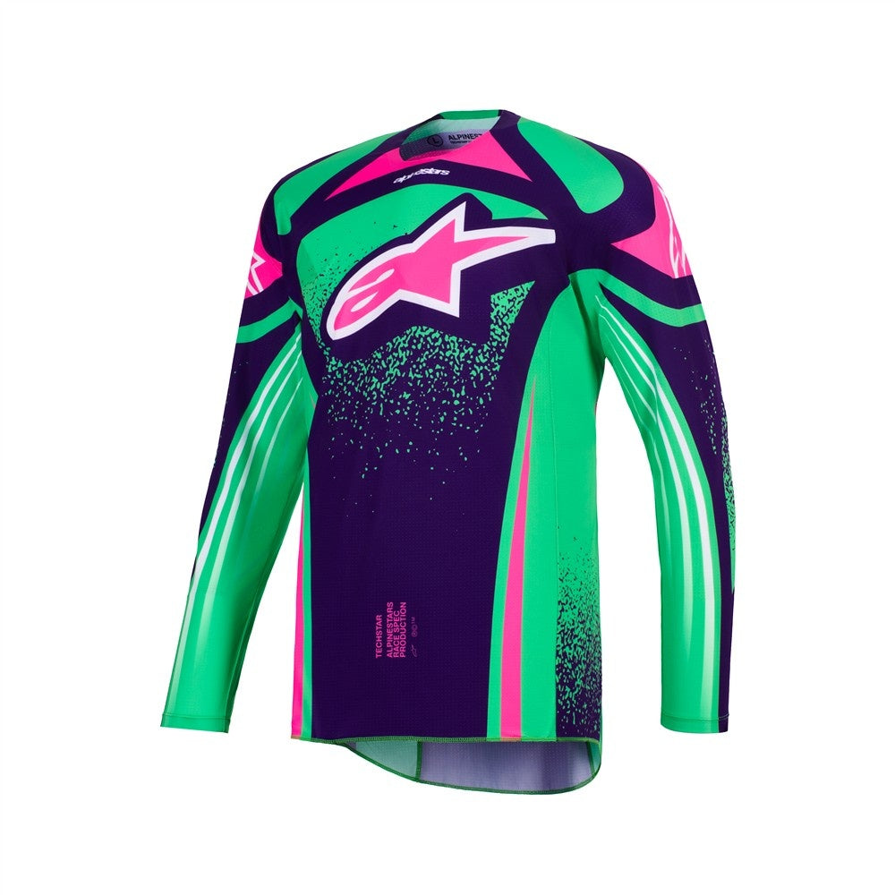 Alpinestars 2026 Techstar Nomur Mx Jersey - Deep Purple/Green/Pink Fluoro