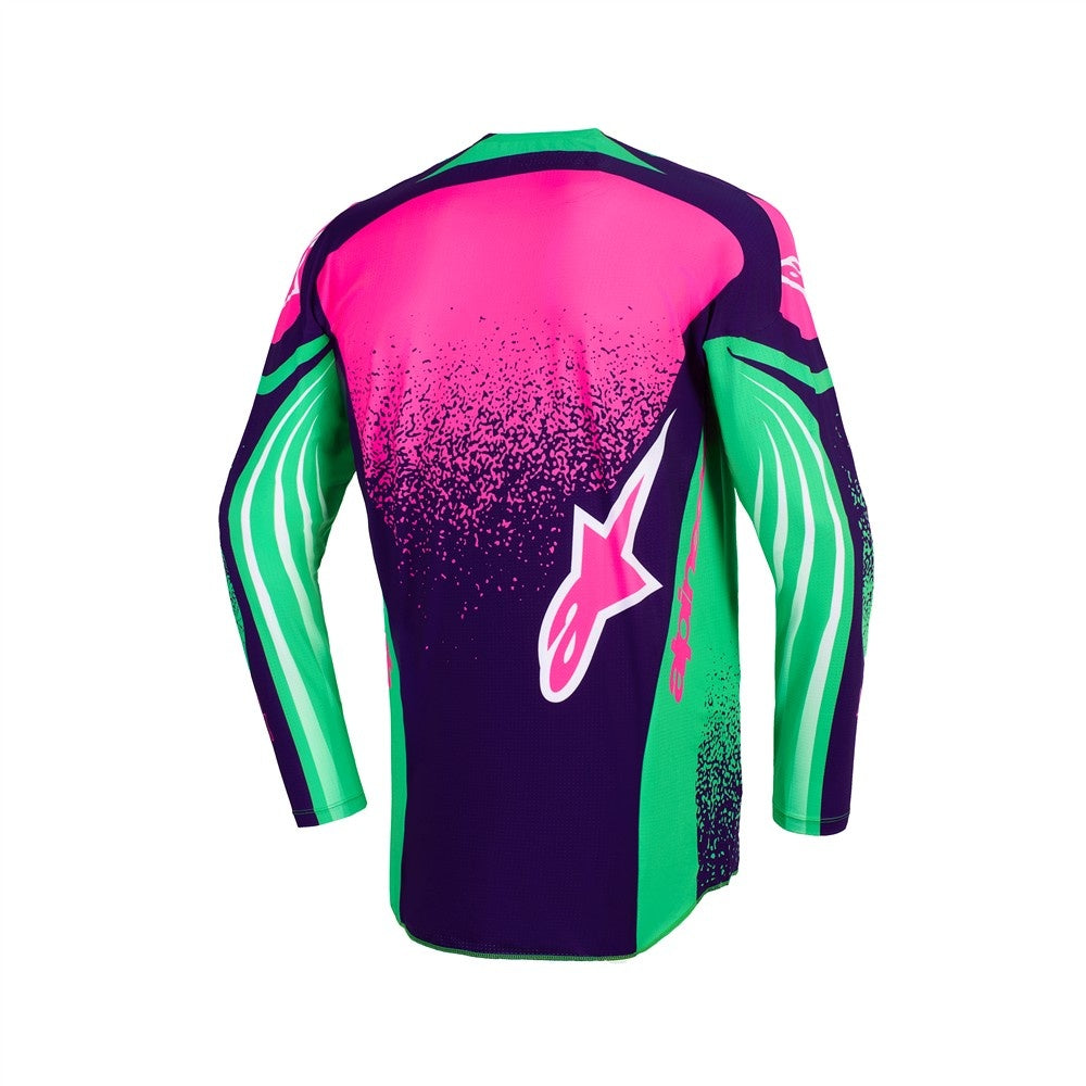 Alpinestars 2026 Techstar Nomur Mx Jersey - Deep Purple/Green/Pink Fluoro
