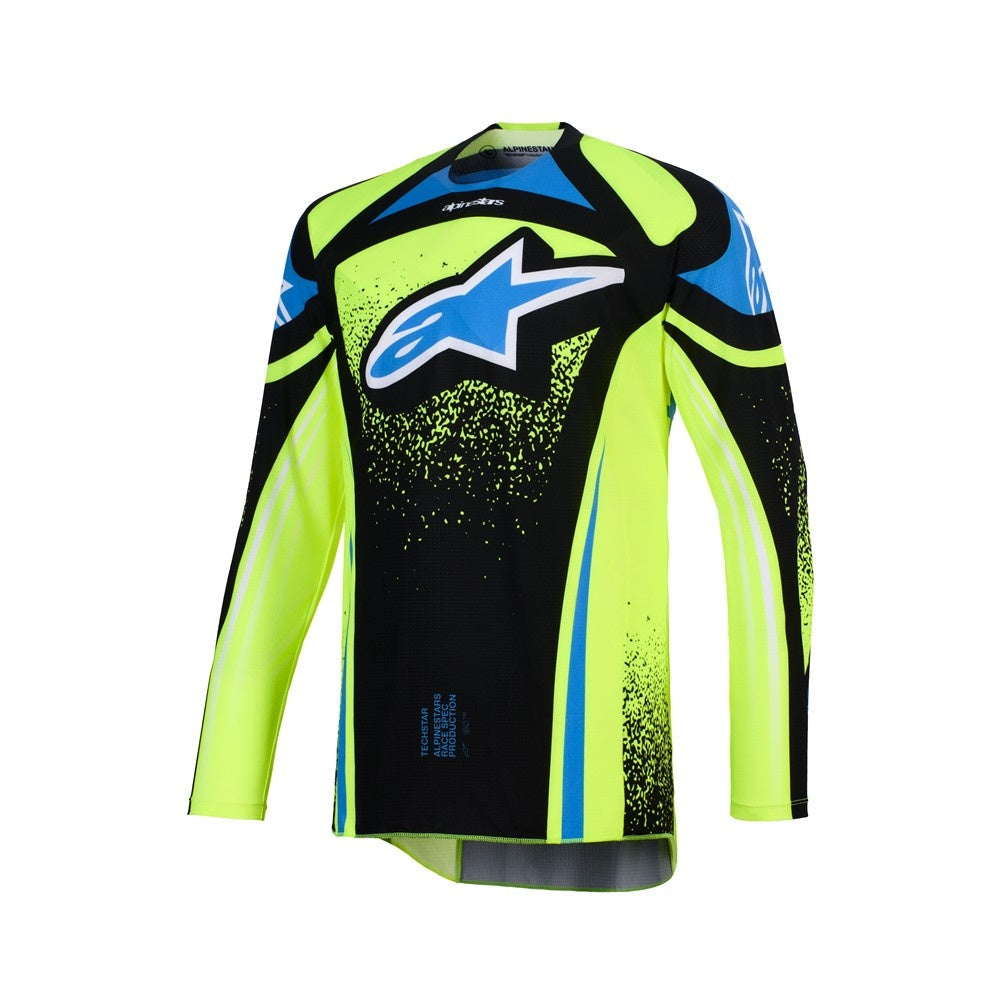 Alpinestars 2026 Techstar Nomur Mx Jersey - Dark Navy/Yellow Fluoro/UCLA Blue